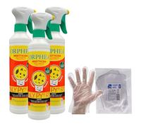 SET: 3x Insetticida Spray MULTI INSETTO Pronto All'Uso, Ad Azione Rapida. Efficace Anche Contro Acari e Cimici Dei Letti 400ml + 100pz Guanti HDPE Monouso