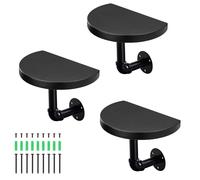 Set 3x Mensole da Muro Design Nere Moderne - Legno Staffa in Ferro max 5kg - S