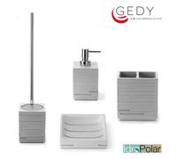 SET 4 ACCESSORI BAGNO SQUADRATI GRIGIO NUOVI - QUADROTTO GEDY