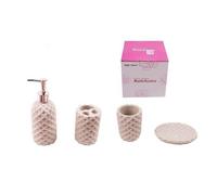 SET 4 ACCESSORI BAGNO SS0009 IN CERAMICA PORTASAPONE PORTA SPAZZOLINO DISPENSER