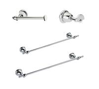 Set 4 accessori da parete serie cri in acciaio e cromall