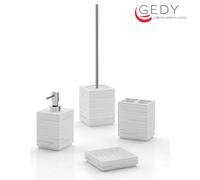 Set 4 accessori design Quadrotto Bianco GEDY