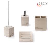 Set 4 accessori design Quadrotto Tortora GEDY