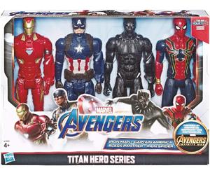 Set 4 Action Figures Personaggi Marvel Avengers 30cm Titan Hero Series