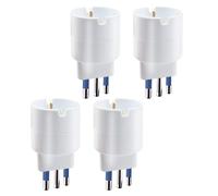 Set 4 Adattatori 3 Posti 1 Schuko 2 Bivalenti 10/16A Nero Confezione da 4