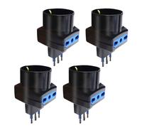 Set 4 Adattatori 3 Posti 1 Schuko 2 Bivalenti 10/16A Nero Confezione da 4