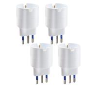 Set 4 Adattatori da Schuko a Spina Piccola 10A Bianco Confezione da 4