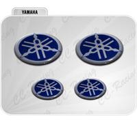 Set 4 Adesivi Diapason BLU & SILVER 3D resinato 45 mm e 25 mm Tmax Xmax Racing