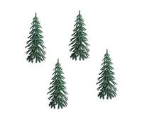 Set 4 Alberi di Natale in plastica - Pino Pinetto - Decorazione Natalizia per Torte, panettoni, pandori e Dolci, Torta di Compleanno ECC.