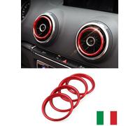 Set 4 Anelli Decorativi Bocchette Clima Aria Condizionata per AUDI A3 S3 Q2
