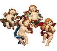 Set 4 Angeli Quattrostagioni d'appendere a parete in resina cm. 9