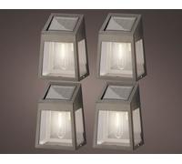 Set 4 Applique Solare Plastica Altezza 13 cm Colore Nero Luce Calda