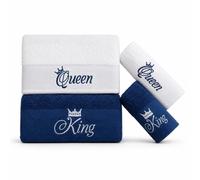 Set 4 Asciugamani King Queen Puro Cotone 350 g/m² Made in Italy