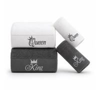 Set 4 Asciugamani King Queen Puro Cotone 350 g/m² Made in Italy
