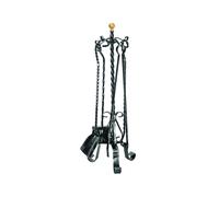 Set 4 attrezzi torciglione con treppiedi per camino - cm.70h.