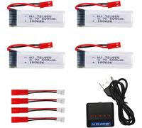 Set 4 batterie LiPo 3.7V 500mAh per droni RC con caricabatterie UDI WLtoys