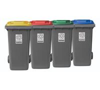 Set 4 bidoni con ruote per raccolta differenziata - 240 litri