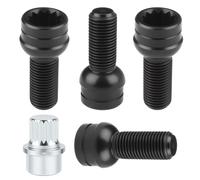 Set 4 Bulloni Antifurto Ruote Auto M14x1.5mm in Acciaio e Dadi Sicurezza | Resistente Alla Corrosione, Compatibile con B/MW, V/W, J/etta, Passat, A/udi A4 Q5, Protezione Affidabile per Ccerchi Veicolo