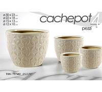 SET 4 CACHEPOT VASO DECORATO PORTA PIANTE GIARDINO SHABBY CHIC TDS-757402