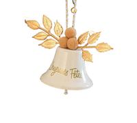 Set 4 Campanelle Natalizie in Metallo Bianco per Porta Albero Festivo e Decorazi