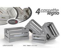 SET 4 CASSETTE CASETTINA PORTA PIANTA LEGNO 40/35/30/25 GIARDINO EVENTI