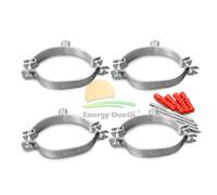 Set 4 collari ovali fissaggio a muro della coppia di tubi coibentati DN16