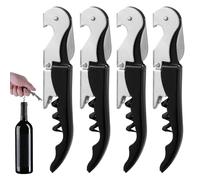 Set 4 coltelli professionali da cameriere, cavatappi in acciaio inox, apribottiglie 3 in 1, apribottiglie per sommelier, cavatappi vino, camerieri e baristi, set apribirra e tagliacapsule