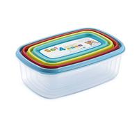 SET 4 CONTENITORI ERMETICI PER ALIMENTI CON COPERCHIO RETTANGOLARI VARIE MISURE