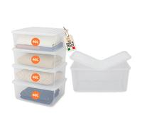 Set 4 Contenitori Plastica 40L con Coperchio doppia apertura