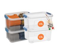 Set 4 Contenitori Plastica Trasparenti Akitaink con Clip