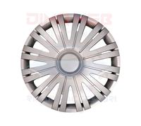 SET 4 COPPE RUOTA COPRICERCHI UNIVERSALI 15" BORCHIE R15 PLATTO GRIGIO ACTIVE