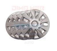 SET 4 COPPE RUOTA COPRICERCHI UNIVERSALI 15" BORCHIE R15 PLATTO GRIGIO STRATOS