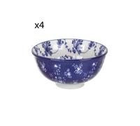 Set 4 coppette fiori blu porcellana Hanami