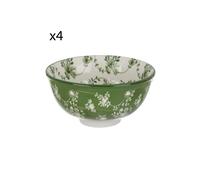 Set 4 coppette fiori verde porcellana Hanami verde