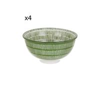 Set 4 coppette righe verde porcellana Hanami