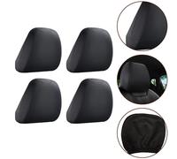 Set 4 copri poggiatesta in tessuto nero elegante e protettivo per sedili veicolo