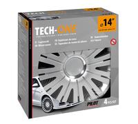 Set 4 copricerchi universali 14'' ABS verniciatura doppio strato Active Silver