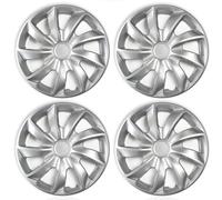 Set 4 Copricerchi 13 Pollici Quad Coppe Ruota Argento Universali per Fiat