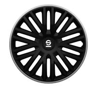 Sparco Spc1485Bkgr Set Copricerchi 4 Pezzi Bergamo 14 Pollici Nero/Grigio