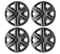 Set 4 Copricerchi 14 Pollici Fast Coppe Ruota Grafite Universali per Citroen