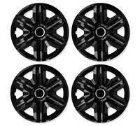 Set 4 Copricerchi 14 Pollici Fast Coppe Ruota Nero Universali per Peugeot