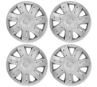 NRM N-Power Copricerchi Set completo 4 Copriruota Universali compatibili con Maggior Parte delle Marche e Cerchi (Argento, 14")