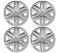 Set 4 Copricerchi 15 Pollici Action Coppe Ruota Argento Universali