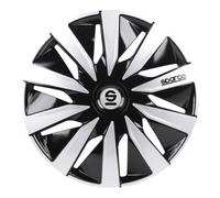 SET 4 COPRICERCHI 15" POLLICI COPRIRUOTA AUTO LAZIO SPC1591BKSV NERO ARGENTO