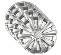 Set 4 Copricerchi 15 Pollici Delta Universali Coppe Copri Ruota Borchie Grigi