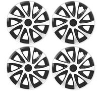 Set 4 Copricerchi 15 Pollici Draco Coppe Bianco Nero Universali per Peugeot