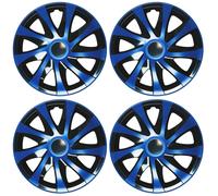Set 4 Copricerchi 15 Pollici Draco CS Coppe Blu Nero Universali per Alfa Romeo