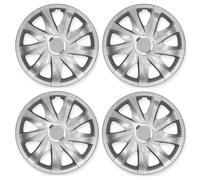Set 4 Copricerchi 15 Pollici Drift Coppe Ruota Argento Universali per Fiat