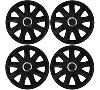 Set 4 Copricerchi 15 Pollici Drift Coppe Ruota Nero Opaca Universali per Peugeot
