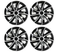 Set 4 Copricerchi 15 Pollici Quad Coppe Argento Nero Universali per Mercedes